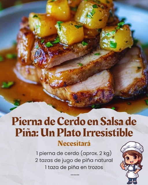 🐷 Pierna de Cerdo en Salsa de Piña 🍍 ¡Paso a Paso!