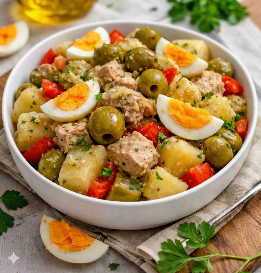 🥔🐟 Ensalada de Papas con Atún y Huevos: ¡Un Clásico Refrescante y Nutritivo para Toda Ocasión!