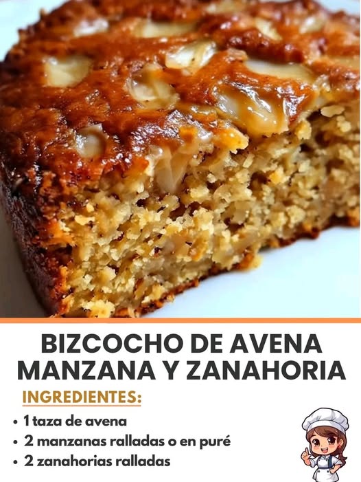 Si tienes un Vaso de Avena, Manzana y Zanahorias, ¡Haz un Pastel! 😋👇