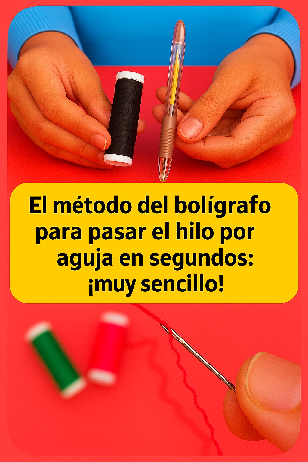 🪡🖊️ El Método del Bolígrafo para Enhebrar Agujas en Segundos: Un Truco Casero que Puede Ahorrarte Dinero, Tiempo y Frustración