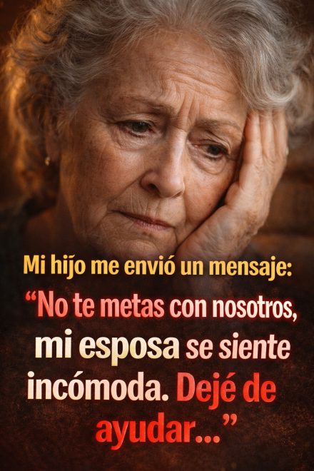 💔 “Mi hijo me envió un mensaje: No te metas con nosotros, mi esposa se siente incómoda. Dejé de ayudar…”
