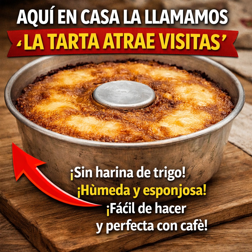 ¡Aquí en casa la llamamos «la tarta atrae visitas». ¡Sin harina de trigo! ¡Húmeda, esponjosa, fácil de hacer y genial para servir con café!