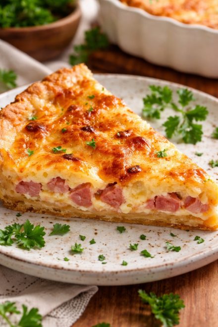 Quiché de Queso, Jamón y Cebolla