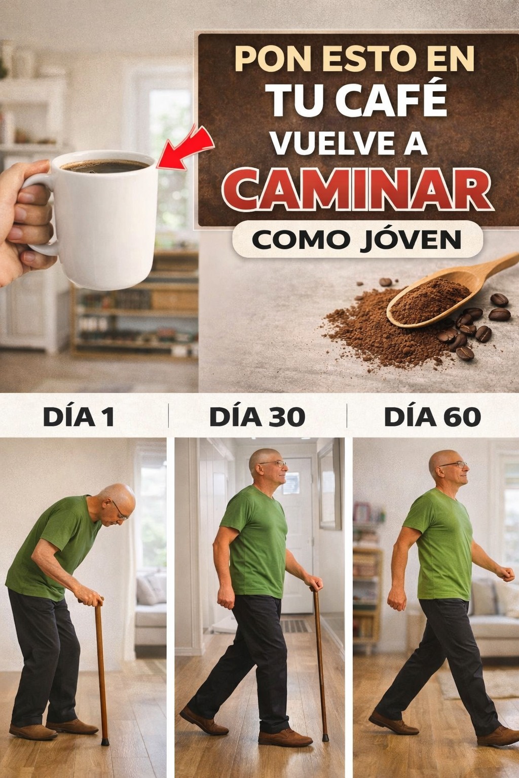 ¡añade esto atu café maatutino para recuperar tus músculos y caminar con fuerza!