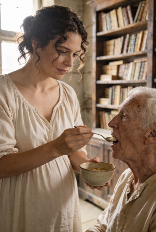 Me casé con mi vecino de 80 años para salvar su casa… y luego me quedé embarazada y su familia vino a pedir sangre…