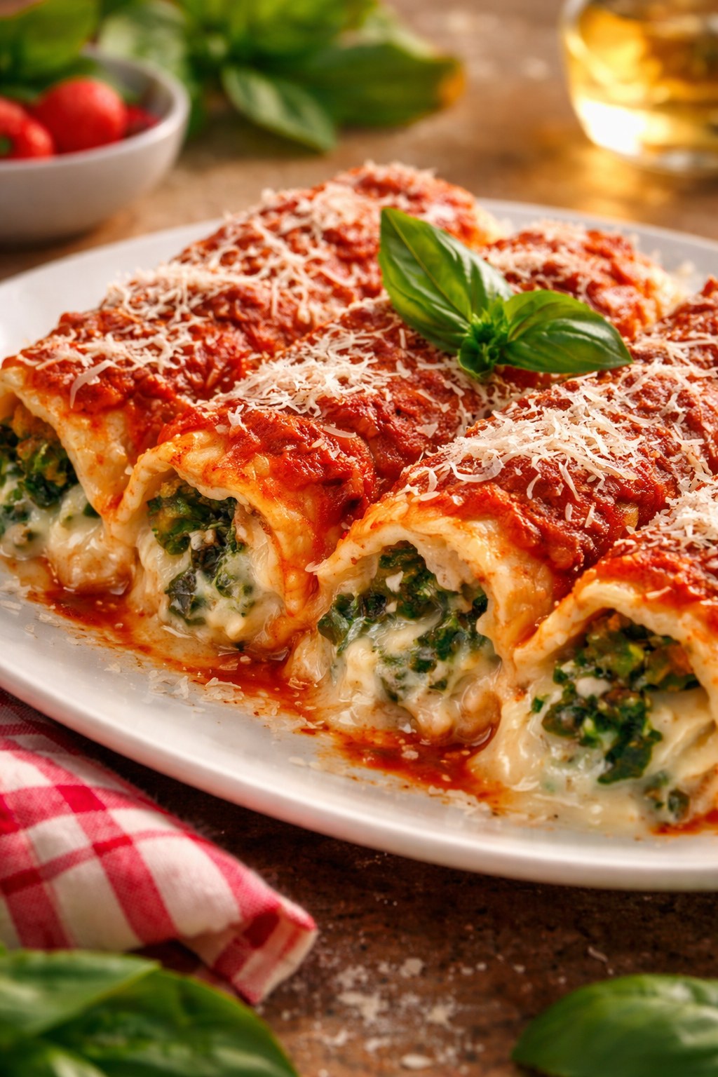 Canelones de Espinacas y Ricotta