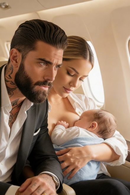 Bebé del JEFE de la MAFIA no dejaba de llorar en el avión – hasta que una MADRE SOLTERA lo vio…