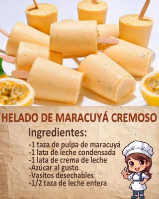 🍨 Helado de Maracuyá Cremoso: Un Postre Refrescante y Exquisito 🌿