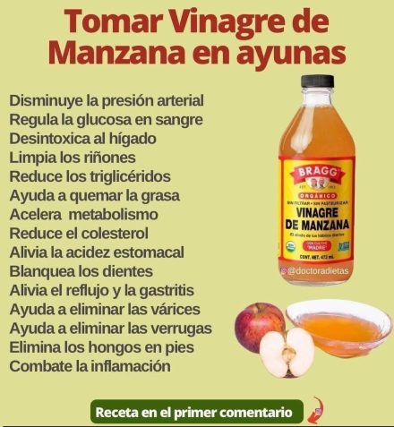 LOS GRANDES BENEFICIOS DEL VINAGRE DE MANZANA