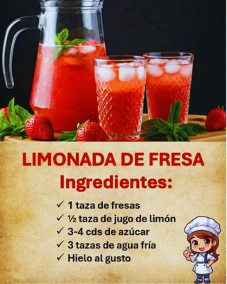 Limonada de fresa casera: frescura natural en cada sorbo