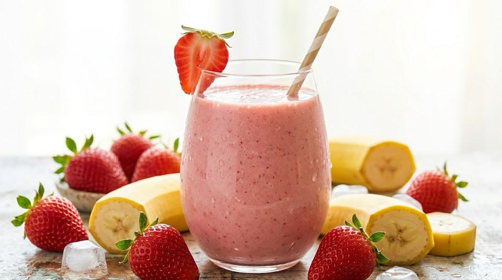 Batido refrescante y delicioso en 5 minutos… ¡te vas a enganchar! 🍓🍌✨