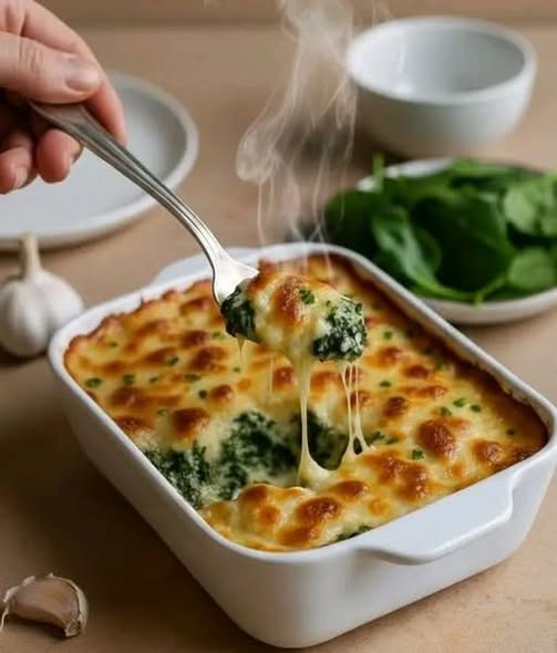 ¡Espinacas Gratinadas con Huevo: La Receta que te salvará la Cena! 🍳😋