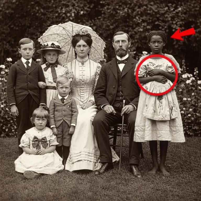 Nadie notó a la niña esclava en el retrato, hasta que un zoom reveló lo que cargaba.