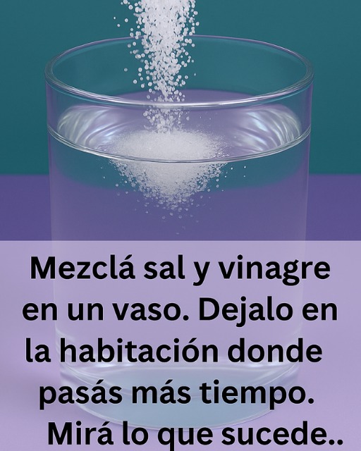 Coloqué un vaso con sal, vinagre y agua en mi casa. Lo que descubrí entonces me dejó PETRIFICADA