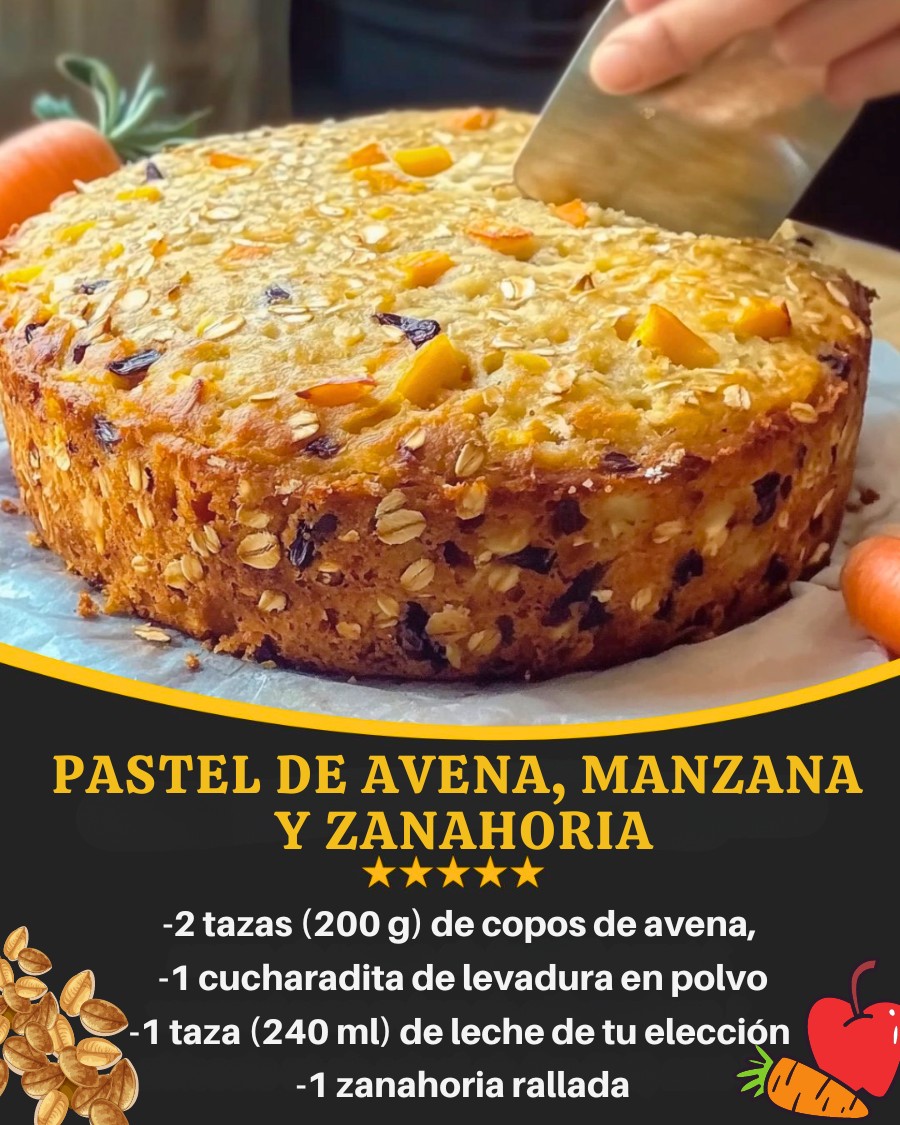 Si tienes un Vaso de Avena, Manzana y Zanahorias, ¡Haz un Pastel! 😋👇