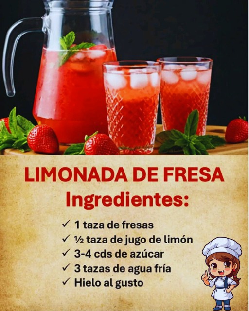 Limonada de fresa casera: frescura natural en cada sorbo