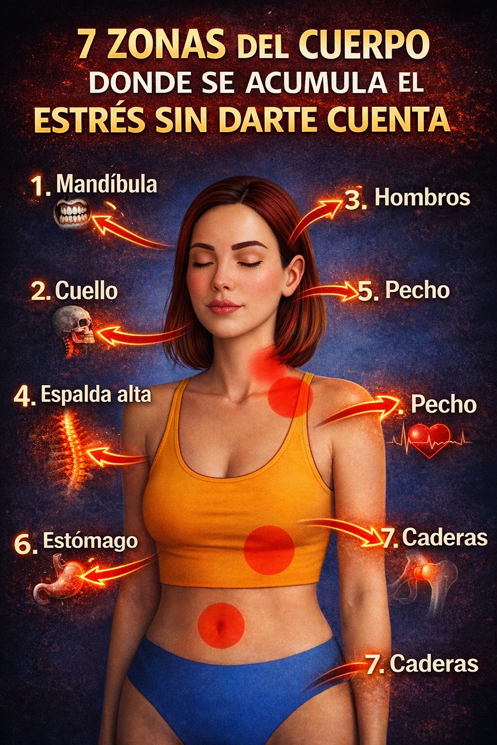 😓 7 Zonas de Tu Cuerpo Donde Se Acumula el Estrés Sin Que Lo Sepas (Y Cómo Liberarlo Hoy) 💆‍♀️✨