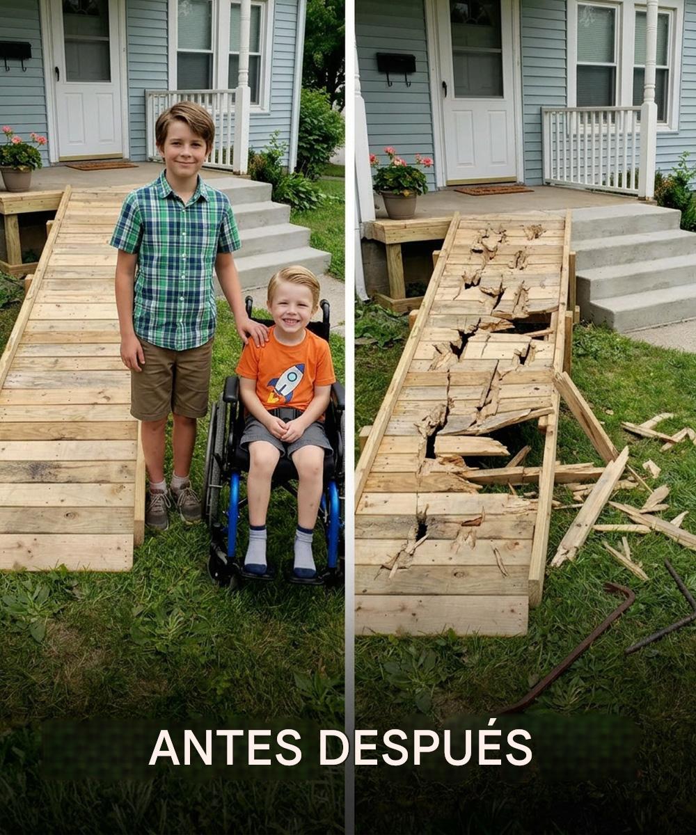 Mi hijo construyó una rampa para el niño de al lado, pero una vecina prepotente la destruyó. Sin embargo, el karma llegó antes de lo que ella esperaba.      0 Comments  Pensé que era una tarde cualquiera hasta que mi hijo se percató de algo que nadie más había notado. Al día siguiente, todo en nuestra calle había cambiado.