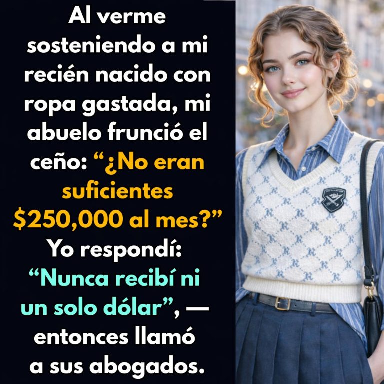 Viéndome sostener a mi recién nacido con ropa gastada, mi abuelo preguntó: ¿No eran suficientes 250,000 dólares?