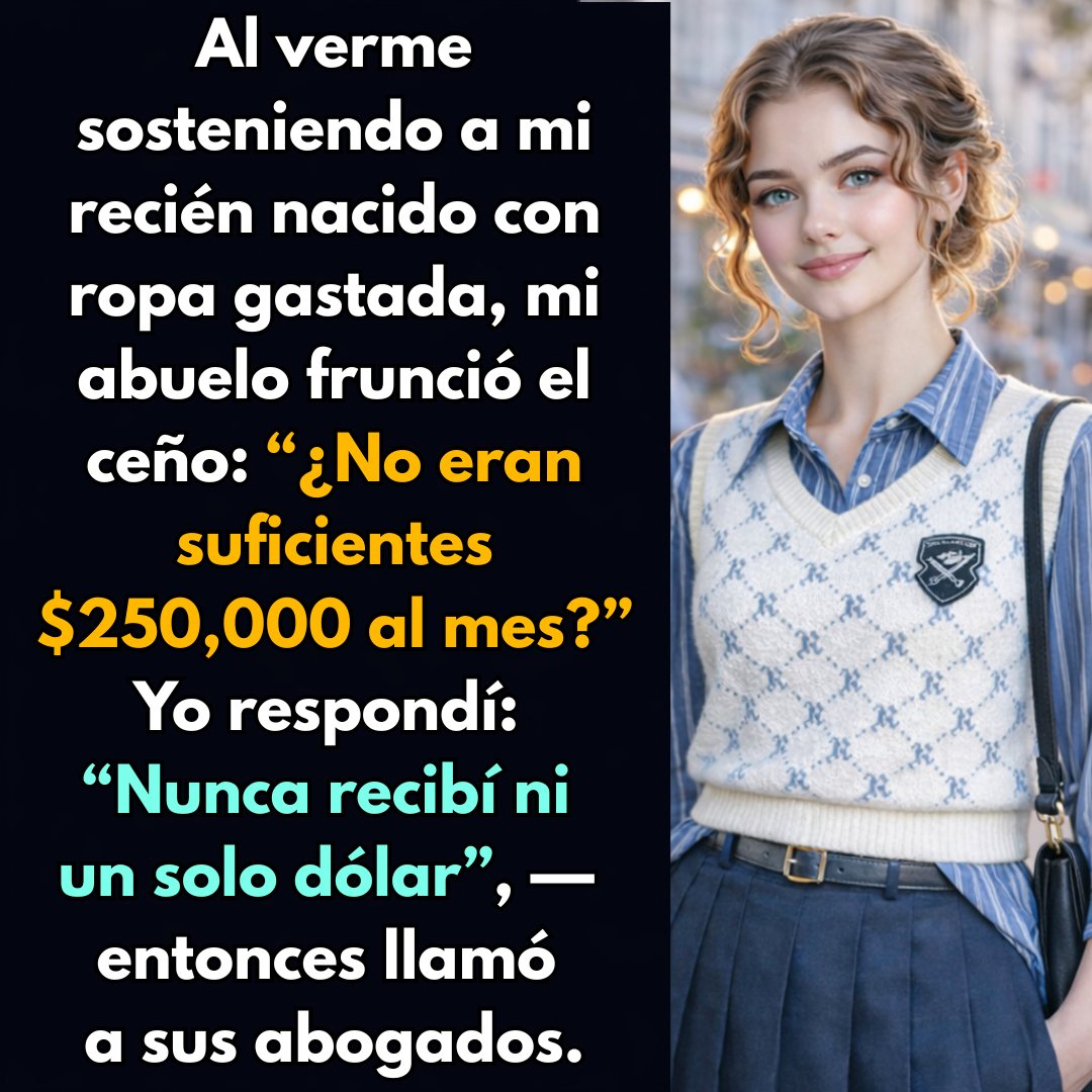Viéndome sostener a mi recién nacido con ropa gastada, mi abuelo preguntó: ¿No eran suficientes 250,000 dólares?