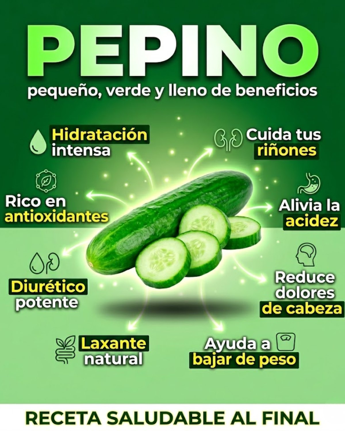 El poder del maravilloso pepino ofrece todos estos beneficios y mucho mas