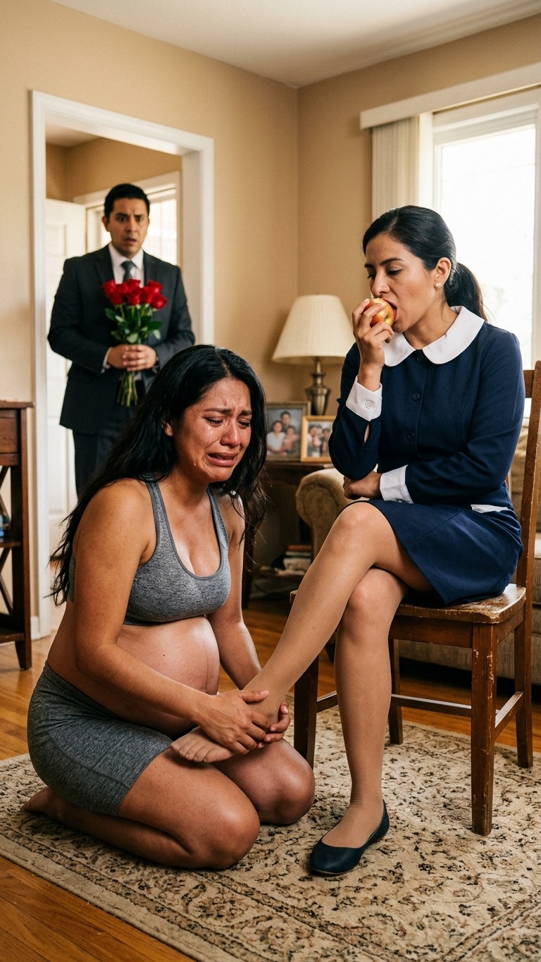 LLEGÓ A CASA PARA SORPRENDER A SU ESPOSA EMBARAZADA, PERO LA ENCONTRÓ DE RODILLAS ANTE LA EMPLEADA DOMÉSTICA. EL OSCURO SECRETO QUE DESTRUYÓ SU HOGAR.