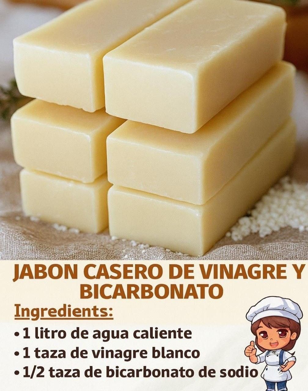 Hoy te comparto la receta de Jabón Casero con Vinagre y Bicarbonato, solo te pido un simple “Gracias” a cambio.