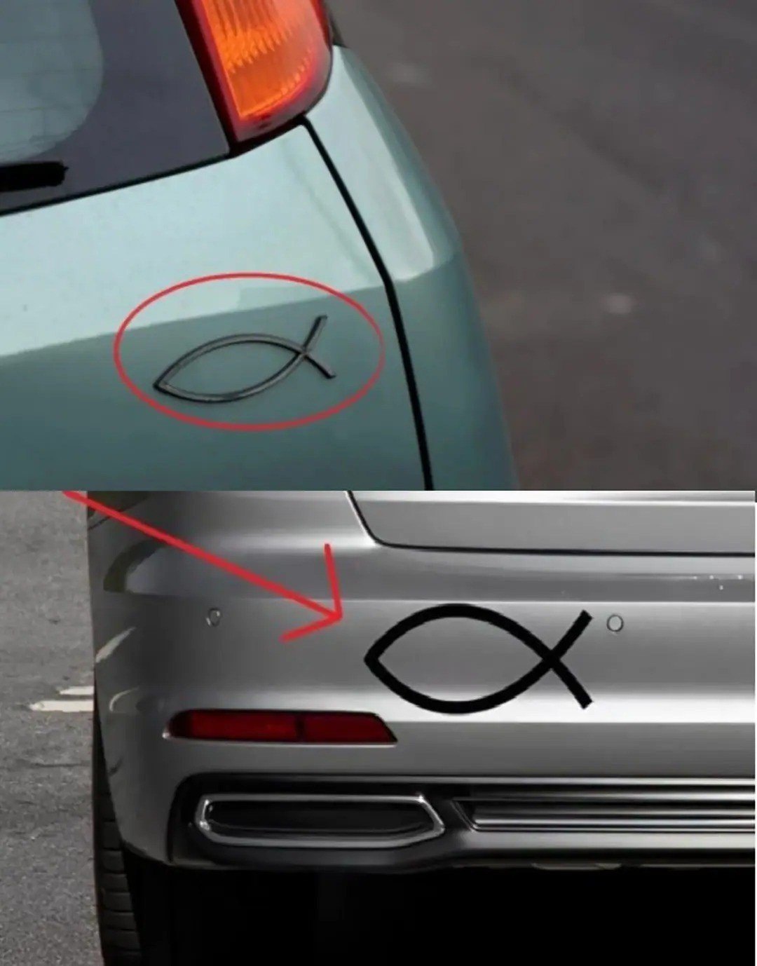 ¿Qué significa y para qué sirve el pequeño símbolo con forma de pez que aparece en la parte trasera de algunos coches?