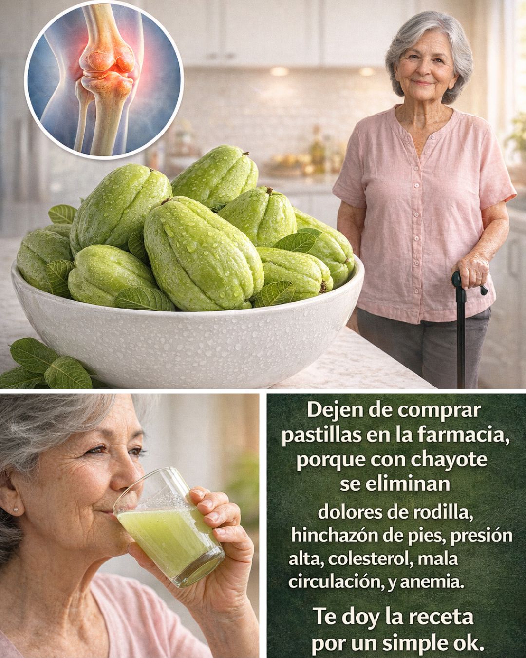 Descubre Cómo el Chayote Podría Apoyar el Alivio de Dolor en Rodillas, Hinchazón en Pies, Mala Circulación y Fatiga Diaria