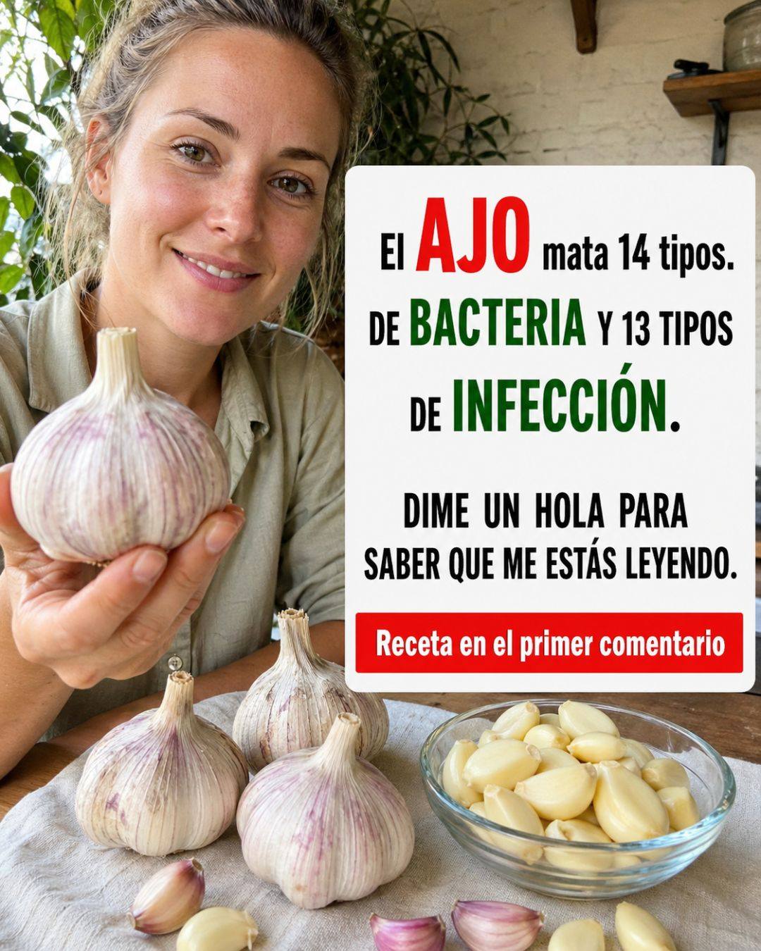 Ajo: el antibiótico natural que combate las infecciones. Di “HOLA” o “GRACIAS” en los comentarios y te la comparto.