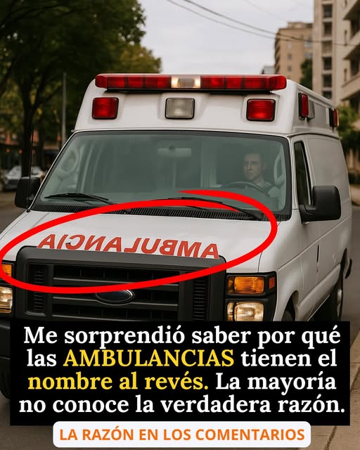 Esta es la verdadera razón por la que las ambulancias llevan el nombre al revés.