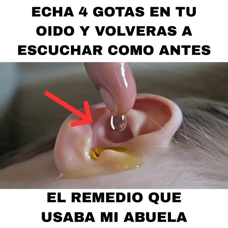Receta de la abuela. Ponte 4 GOTAS en el OÍDO y oirás como antes, al 100%.