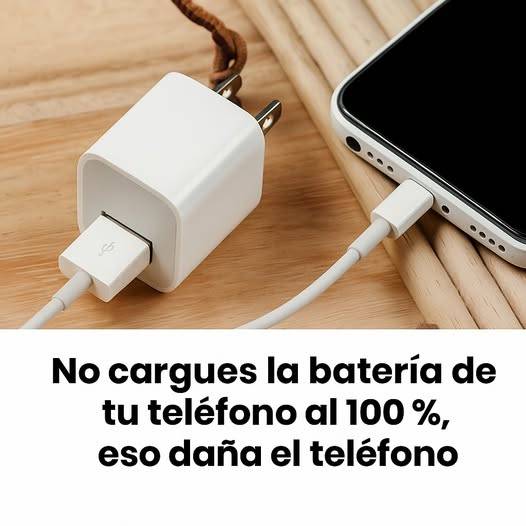 Por qué no deberías cargar la batería de tu teléfono hasta el 100 %.
