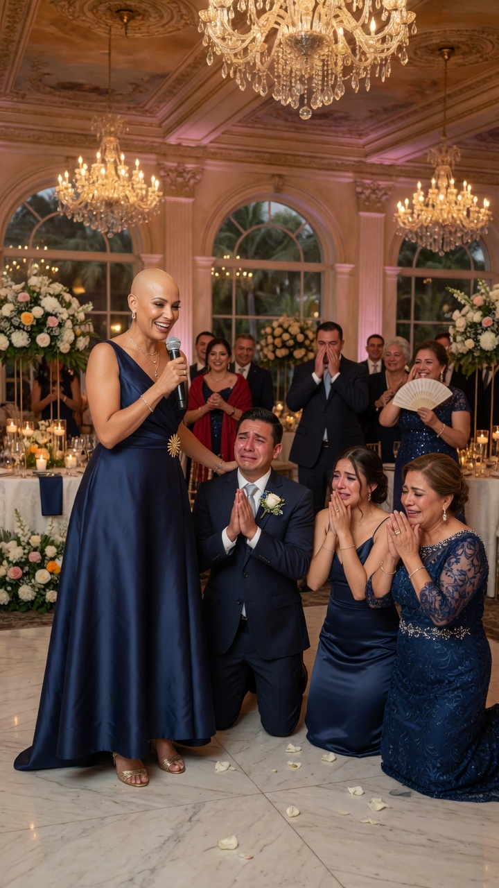 Su esposo le quemó el cabello con ácido minutos antes de su gran ascenso para humillarla, pero no esperaba el BRUTAL SECRETO que ella revelaría frente a todos los invitados!