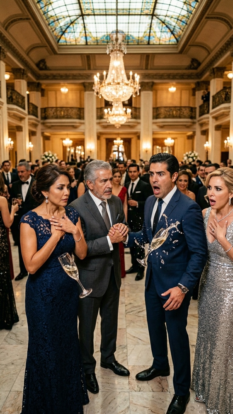 Su esposo la escondió en la fiesta por usar un vestido “corriente”, pero el magnate del evento se detuvo al verla y reveló un secreto de hace 30 años…