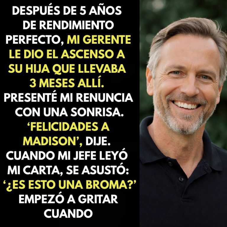 Mi jefe ascendió a su hija tras 5 años de mi trabajo impecable… pero cuando renuncié, todo cambio.