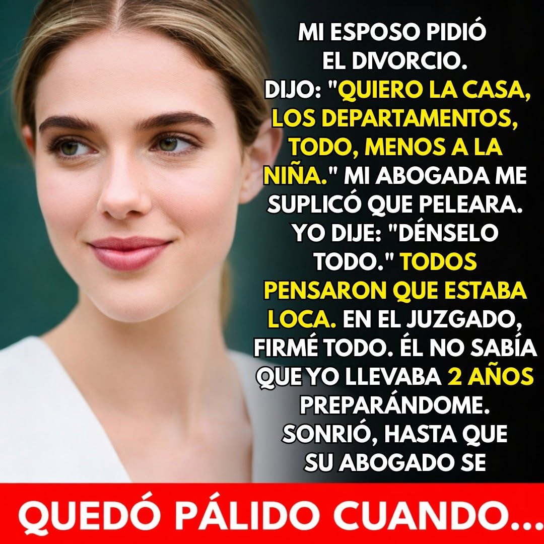 Le cedí todo a mi esposo en el divorcio sin que supiera las consecuencias que implicaba su decisión.