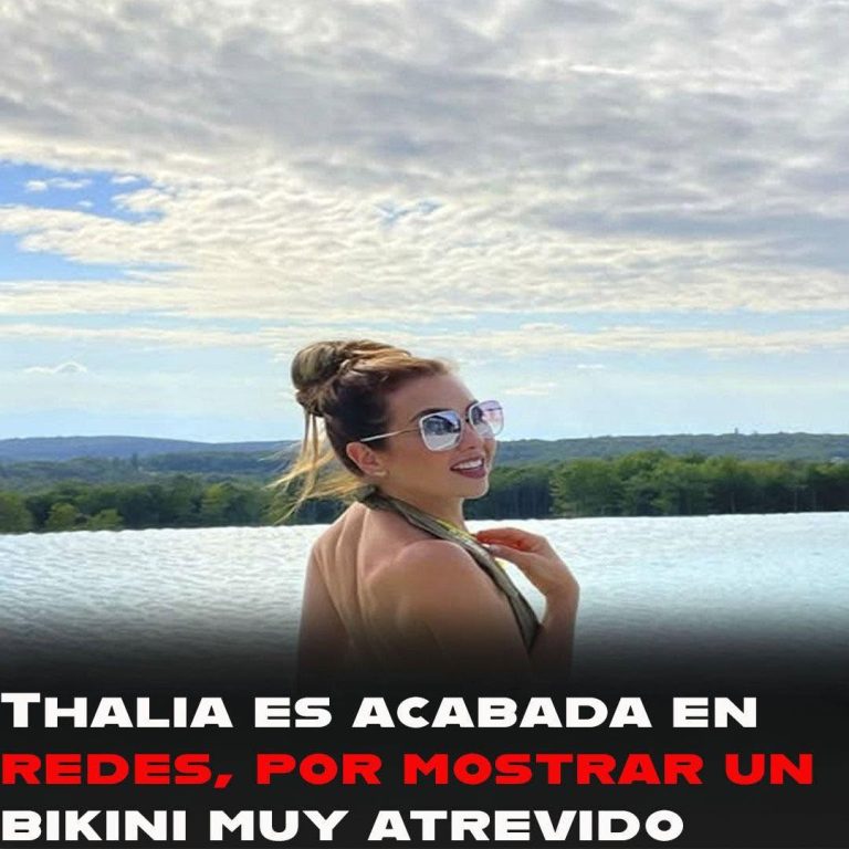 Thalía deslumbra en bikini, pero un detalle en sus fotos desata polémica en redes