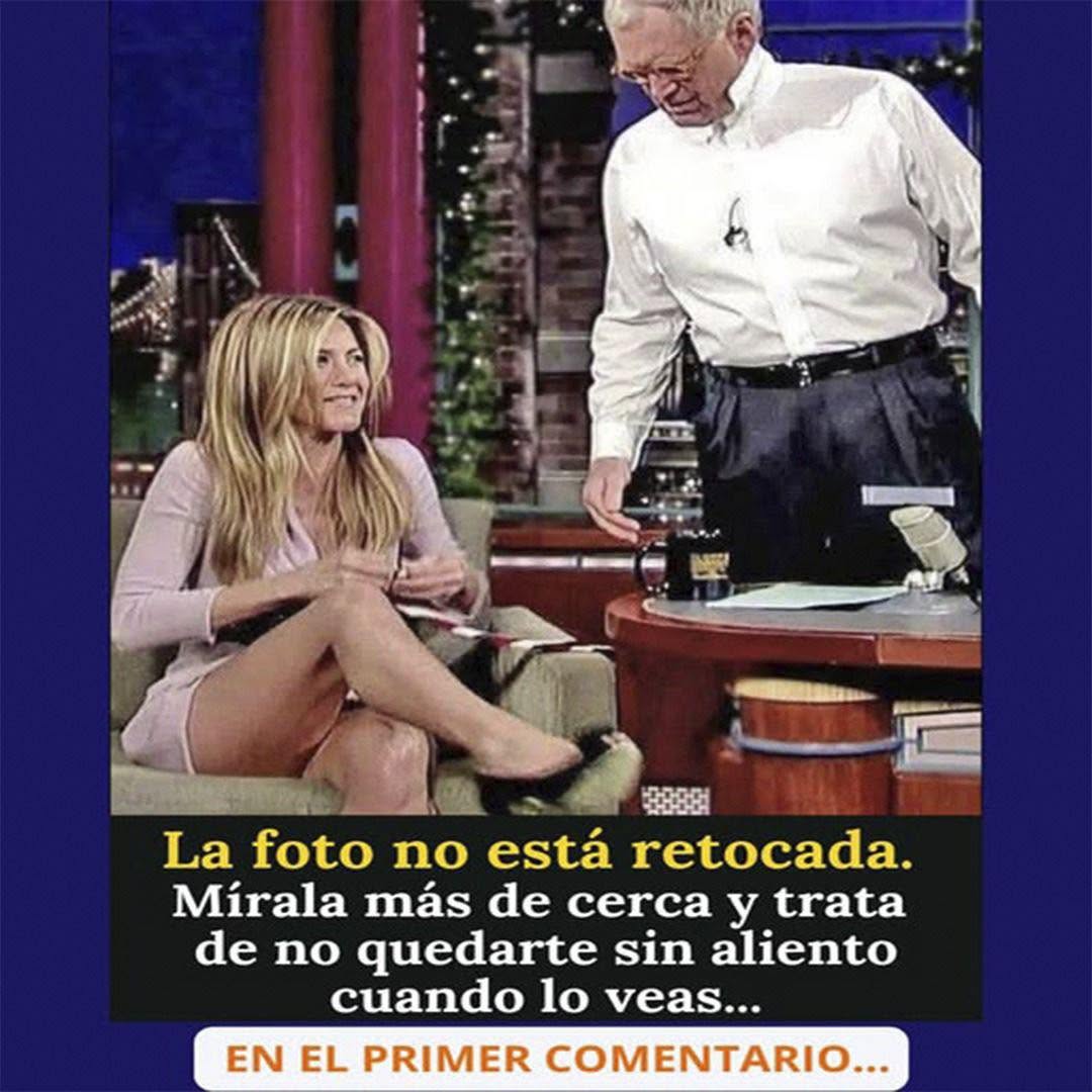 El detalle en la foto con David Letterman que incomodó a Jennifer Aniston.