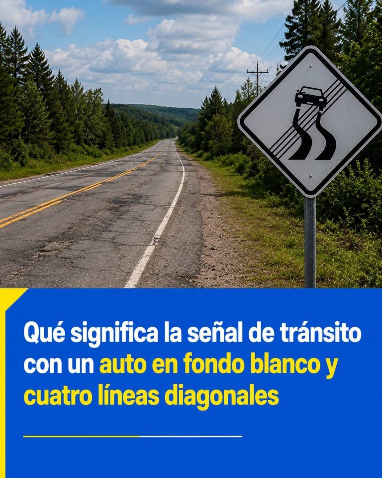 Señal de fin de calzada resbaladiza: qué significa el cartel con un auto y líneas diagonales