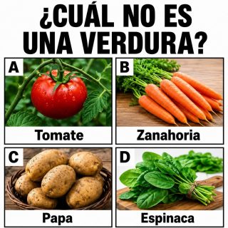 ¿Cuál de estos no es realmente una verdura? La mayoría responde mal en su primer intento.