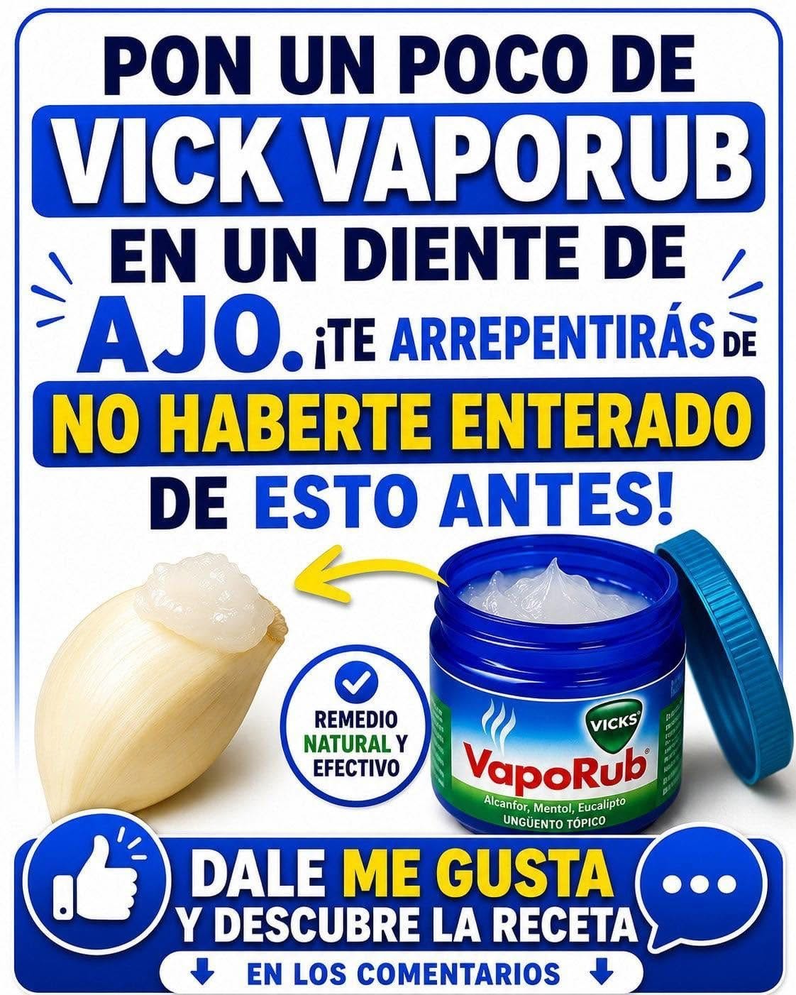 Solo un ajo en el ombligo y Vick VapoRub