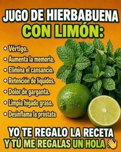 Té de hierbabuena con limón