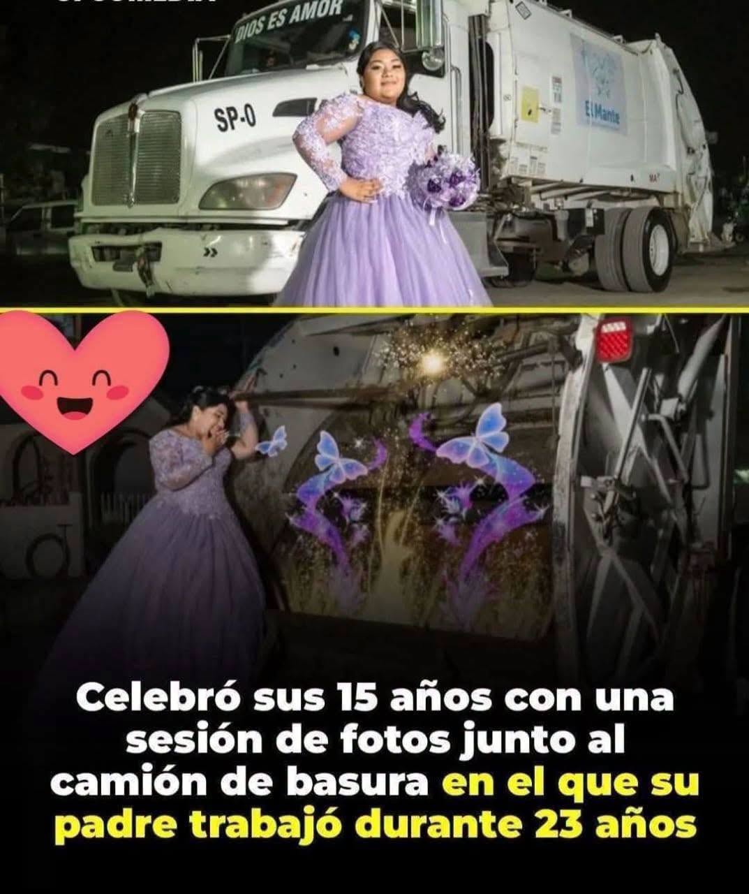 Joven celebró sus 15 años junto al camión donde su padre trabajó durante más de dos décadas: una historia de amor y agradecimiento familiar