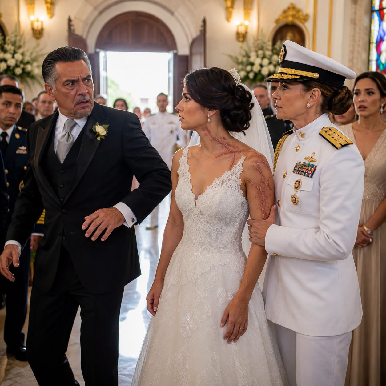 Mi padre vio las cicatrices que cruzaban mi cuello y mi hombro, dio un paso atrás y susurró: «No pienso entregar en el altar a una mujer marcada»