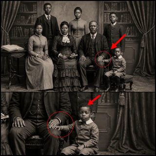 Este retrato familiar parecía completamente normal… hasta que los espectadores notaron un inquietante detalle en la mano del hijo menor.