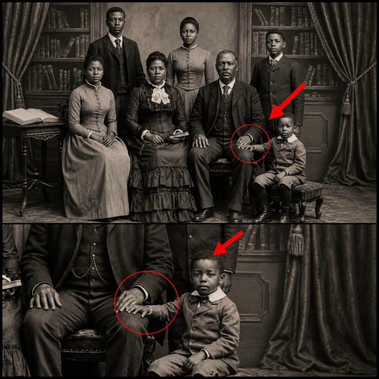 Este retrato familiar parecía completamente normal… hasta que los espectadores notaron un inquietante detalle en la mano del hijo menor.