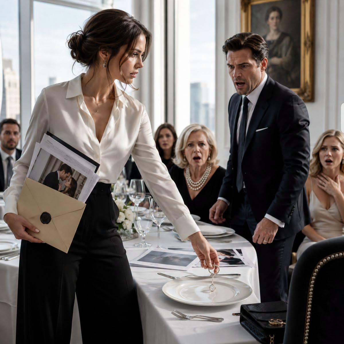 “Mi prometido me dijo: ‘No me llames tu futuro esposo’. Yo solo asentí, retiré mi nombre de toda la boda… Dos días después, entró al almuerzo y se quedó paralizado al ver lo que lo esperaba sobre su silla.”