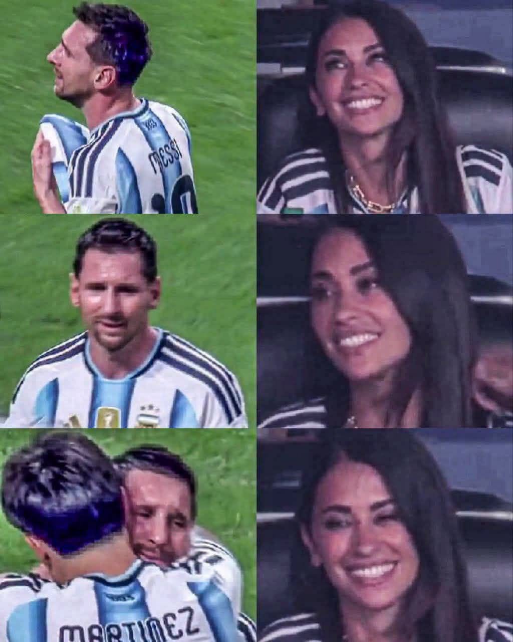 La emoción de Antonela Roccuzzo durante la clasificación de Argentina