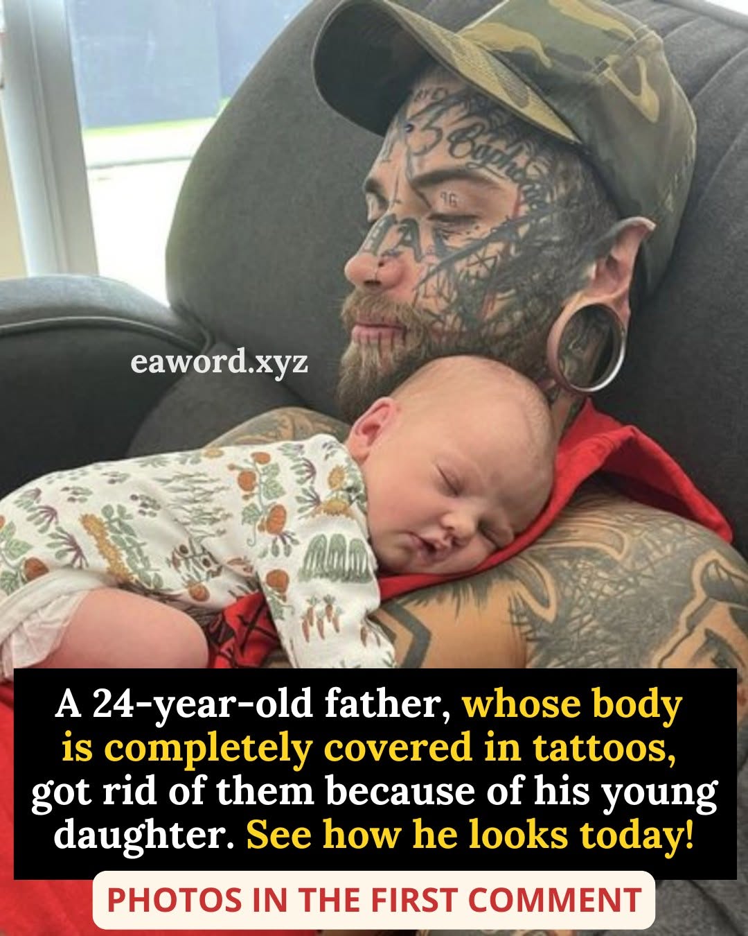 El impactante antes y el después de un padre que lo abandonó todo por su pequeña hija.